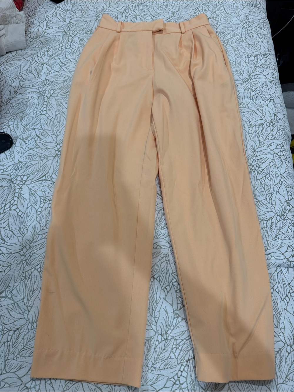 H&M Light Peach Tailored Wide-Leg Pants